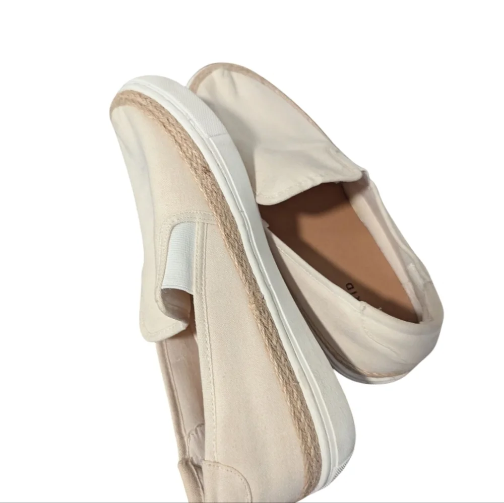 Torrid,Women's Ivory Slip-On Espadrille Sneakers, Size 9W